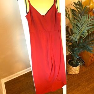 Lulu’s Reinette Rust Red Midi Dress
